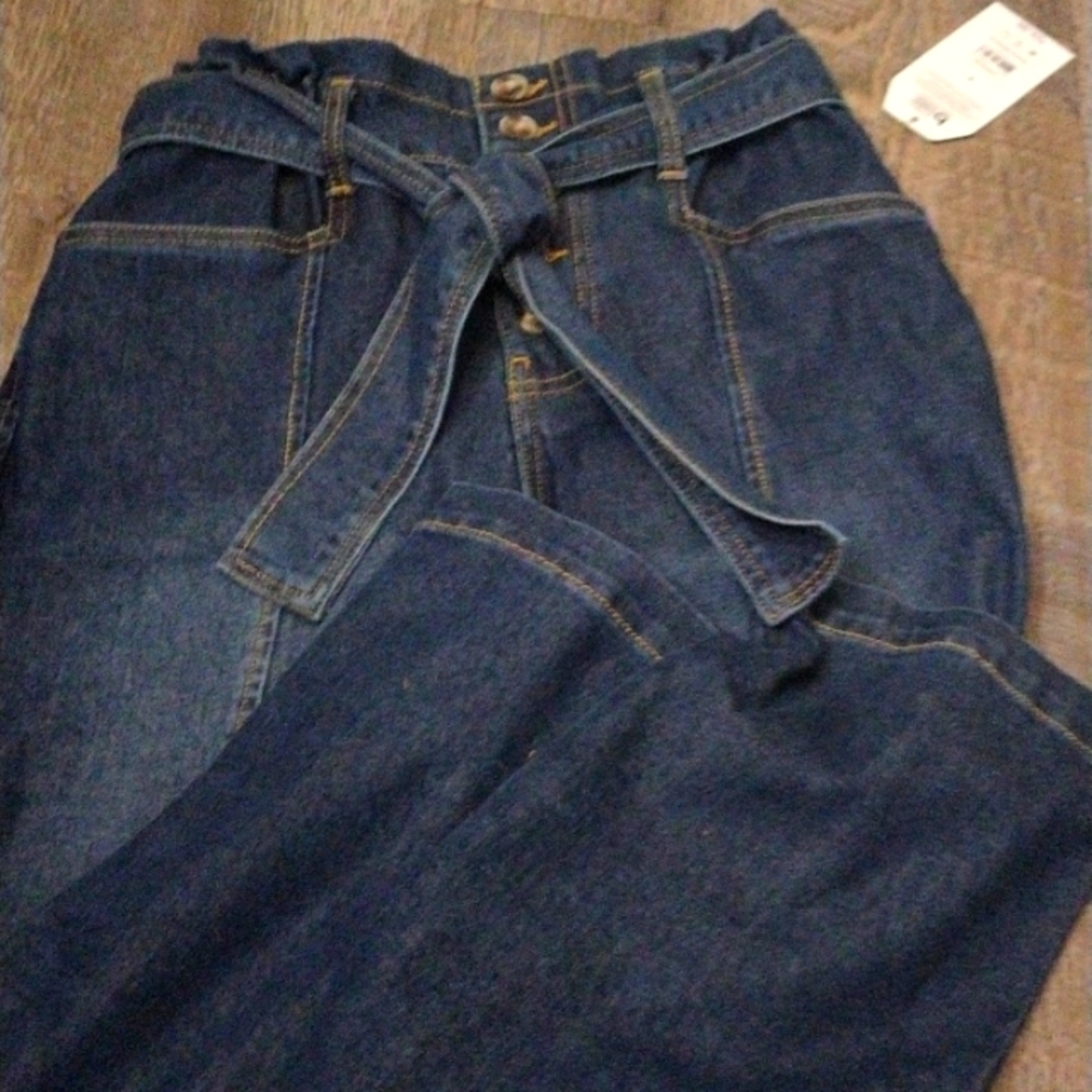 Paper bag blue jeans